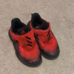 Adidas Kids Black and Red Slip-On Sneakers